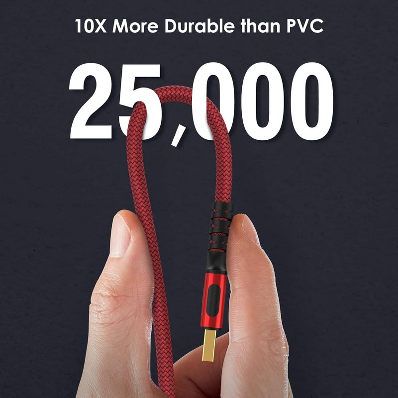 Dbilida VESA Certified DisplayPort 2.1 Cable 6.6ft, 80Gbps, 16K@60Hz, 8K@120Hz, 4K@240Hz/165Hz, 2K@360Hz HDR, HDCP2.2, 3D, ARC for FreeSync G-Sync Gaming Monitor 5090 7900XTX,S1334 - Image 4